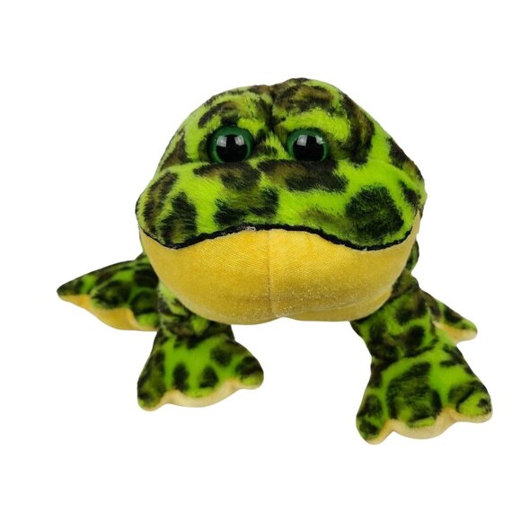 Ganz Webkinz Bullfrog 9 in Plush Frog Green Black Spotted Stuffed Animal NO CODE - Picture 2 of 9